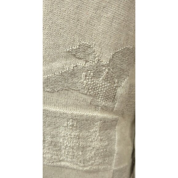 Vtg Croft & Barrow Sweater Mens XL Cream Ducks Tree Embossed Graphic USA Sweater - Picture 11 of 14